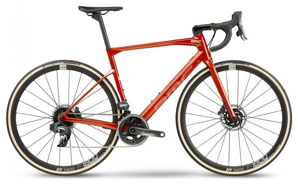 Vélo de Route BMC Roadmachine One Sram Force eTap AXS 12V 700 mm Rouge Amber 2021