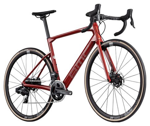 Bici da strada BMC Roadmachine One Sram Force eTap AXS 12S 700 mm Red Amber 2021