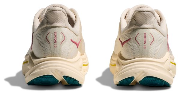 Chaussures Running Hoka Clifton 10 Beige/Rose Femme