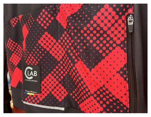 Maillot de Cyclisme Hiver Manches Longues ORDINO Noir/Rouge