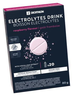 Boisson Electrolytes sans sucre Decathlon Nutrition Tablettes Fruits Rouges 20x4g