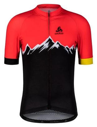 Odlo Performance Pyrenees Short Sleeve Jersey Zwart/Rood
