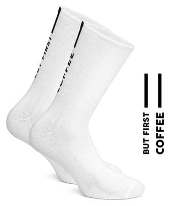 Çois 'But First Coffee' White Socks