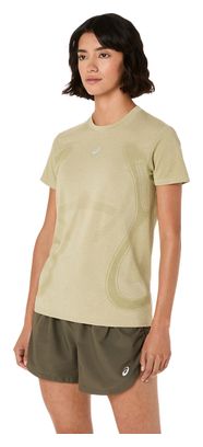 Asics Road Seamless Kaki Dames T-shirt met korte mouwen