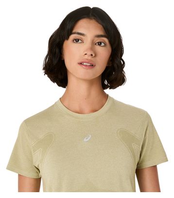 Asics Road Seamless Kaki Dames T-shirt met korte mouwen
