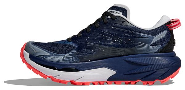 Hoka Mafate 5 Trail Running Shoes for Women, Blue/Red