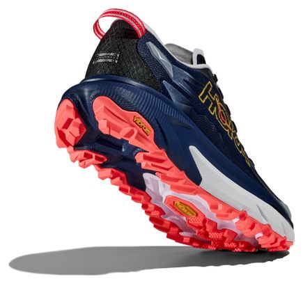 Hoka Mafate 5 Trail Running Shoes for Women, Blue/Red