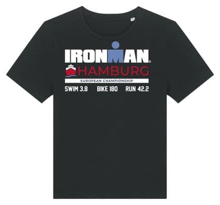 Ironman Hamburg Zwart Vrouwen T-Shirt met Korte Mouwen