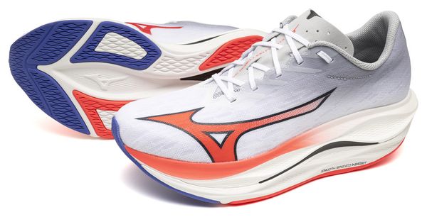 Chaussures Running Mizuno Wave Rebellion Flash 3 Blanc/Rouge Homme