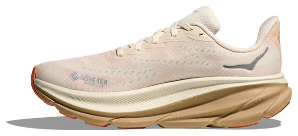Zapatillas de running Hoka Clifton 9 GTX beige/caqui para mujer