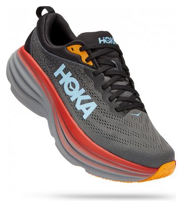 Chaussures Running Hoka Bondi 8 Gris Orange