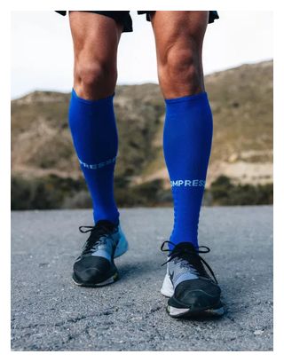 Chaussettes de Compression Compressport Full Socks Run Bleu