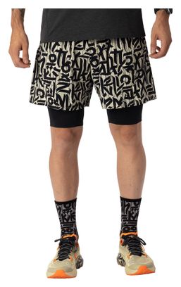 Pantalones cortos 2 en 1 Dynafit Trail Blanco/Negro para hombre