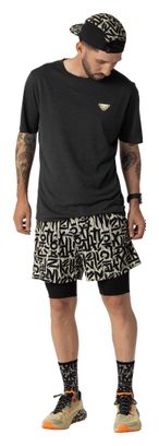 Pantalones cortos 2 en 1 Dynafit Trail Blanco/Negro para hombre