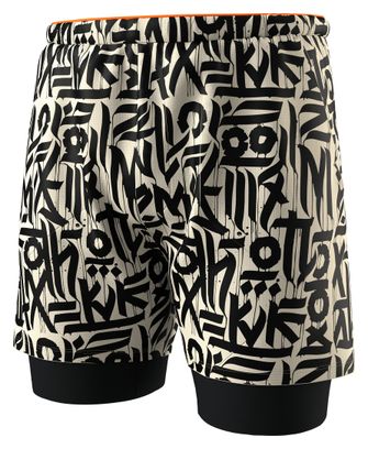 Pantalones cortos 2 en 1 Dynafit Trail Blanco/Negro para hombre