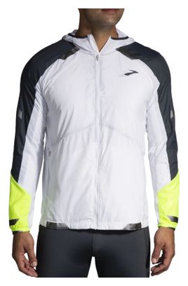 Chaqueta impermeable Brooks Run Visible Blanco Amarillo