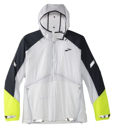 Brooks Run Visible Waterproof Reflective Jacket White Yellow