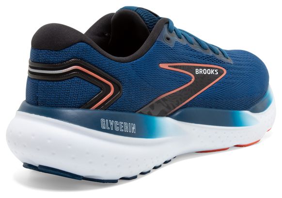 Chaussures Running Brooks Glycerin 21 Large 2E Bleu/Orange Homme 