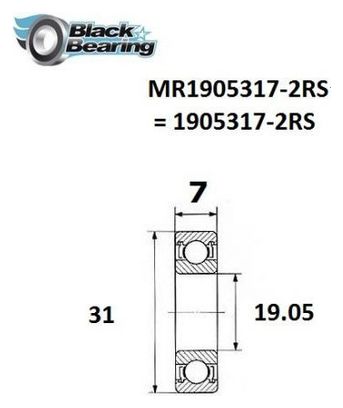 Schwarzes Lager MR 1905317 2RS Max. 19,05 x 31 x 7 mm