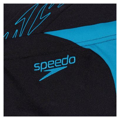 Speedo HyperBoom Splice Badeanzug Schwarz/Blau 95 cm