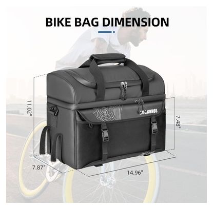 Sacoche de porte-bagages arrière isotherme pour vélo 11 L