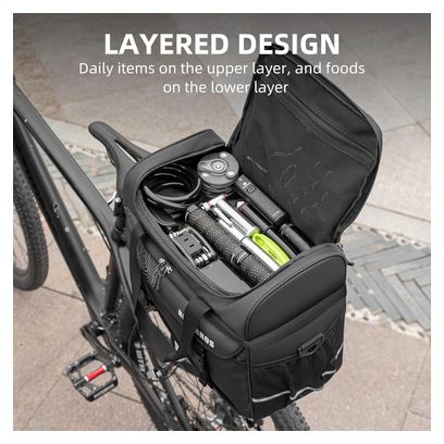 Sacoche de porte-bagages arrière isotherme pour vélo 11 L