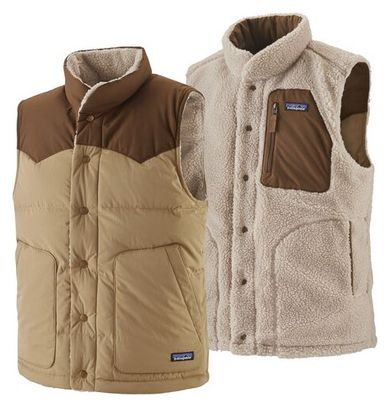 Chaqueta sin mangas Patagonia Reversible Bivy Down Vest Beige Hombres