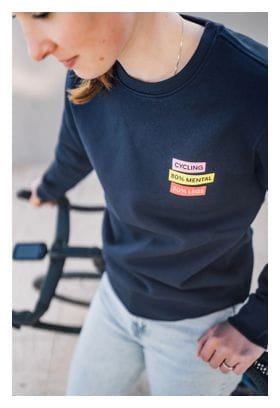 Çois Unisex 'Cycling: 80% Mental 20% Legs' Blue Sweatshirt