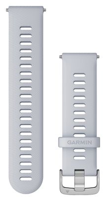 Bracelet de Montre Garmin Quick Release 22 mm Silicone Blanc Whitestone Gris Argent