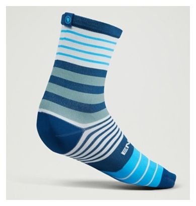 Chaussettes Endura Block Bleu/Blanc