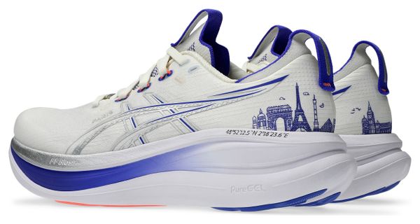 Scarpe da corsa Asics Gel-Nimbus 28 Paris Bianco/Argento/Blu Unisex
