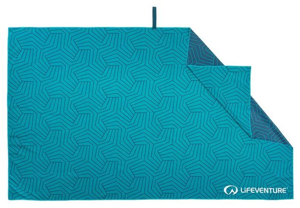Serviette Microfibre Lifeventure SoftFibre Printed Recycled Turquoise Geometric Teal