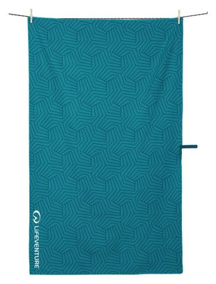 Lifeventure SoftFibre stampato Asciugamano riciclato geometrico Teal Blue