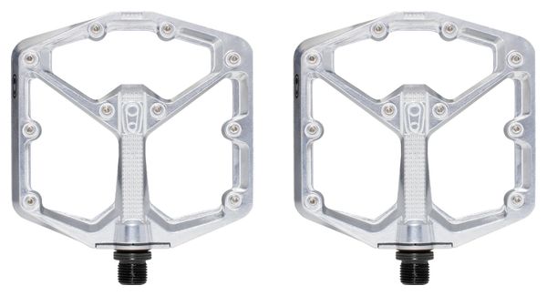 Crankbrothers Stamp 7 Grande - Edición Plata Pedales Planos Plata Pulida