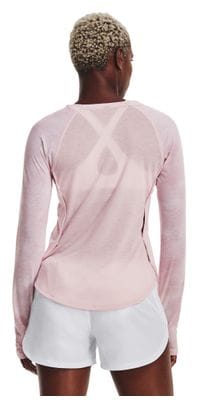 Maillot Manches Longues Under Armour Run Anywhere Streaker Rose Femme