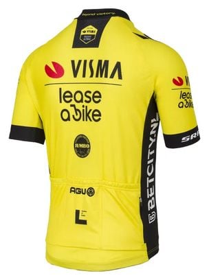 Visma Lease Replica Short Sleeve Jersey Black / Yellow