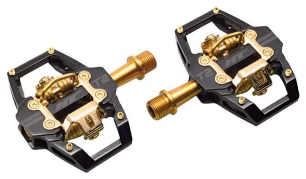Paire de Pédales Automatiques HT Components T2-SX Noir Or
