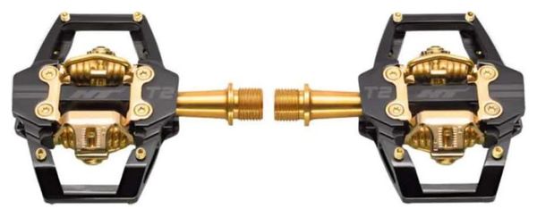Paire de Pédales Automatiques HT Components T2-SX Noir Or