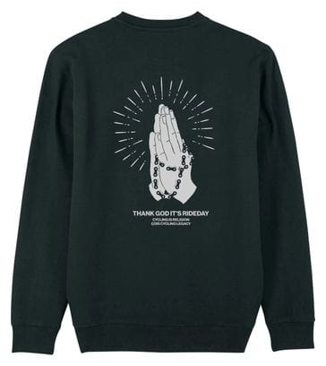 Çois Felpa unisex 'Cycling is religion' Nero