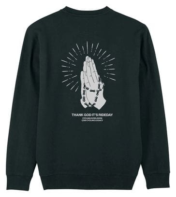 Çois Unisex 'Cycling is religion' Sweatshirt Black