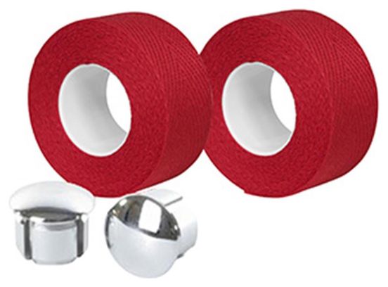 Ruban de guidon Velox tressostar 90 coton rouge 20mm x 2 80m (vendu au blister de 2)