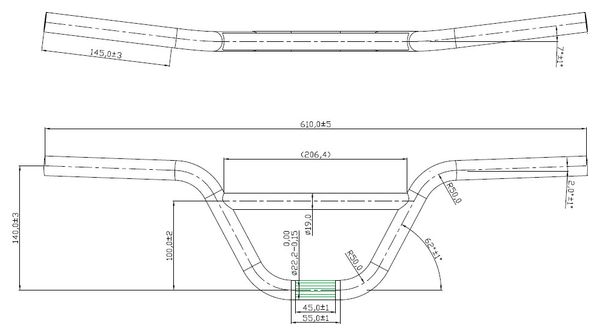 Guidon LEGION 22.2 Aluminium | BACKSWEEP 7° | UPSWEEP 2°
