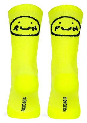 Chaussettes Pacific And Co Smile Run Jaune Fluo