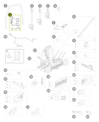 Thule locking kit for Thule VeloSpace XT 3 bike carrier