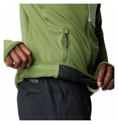 Columbia Triple Canyon Grid Pile con cappuccio verde