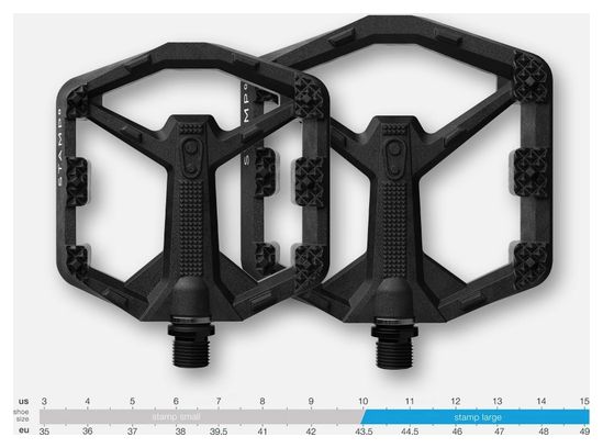 Pair of Crankbrothers Stamp 0 Composite Black Flat Pedals