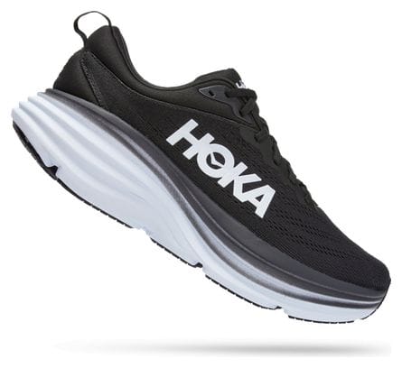 Chaussures Running Hoka Bondi 8 Large Noir Blanc