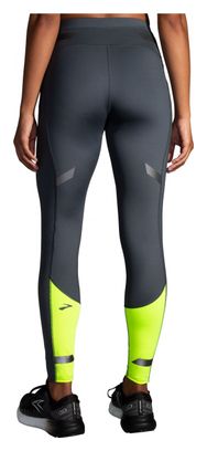 Brooks Run Visible Long Tights Black Yellow Women's