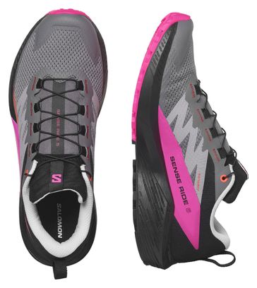 Salomon Sense Ride 5 Trailrunning-Schuhe Schwarz/Pink