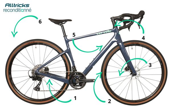 Bicicletta gravel Cervélo Aspero Shimano GRX610 12V 700 mm Blu 2024 54 cm / 168-176 cm - Prodotto ricondizionato